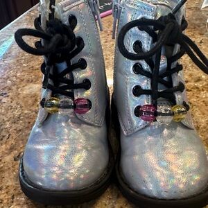 Kids Iridescent Boots with Bead Accents